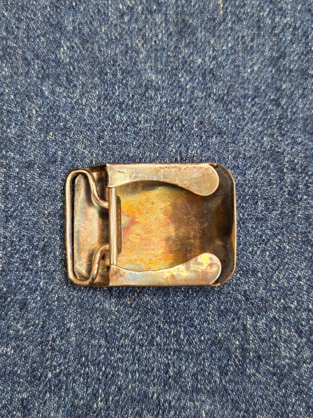 Antique Siam Sterling Silver Niello Thailand Buddha Belt Buckle 17g .925 - Picture 6 of 8